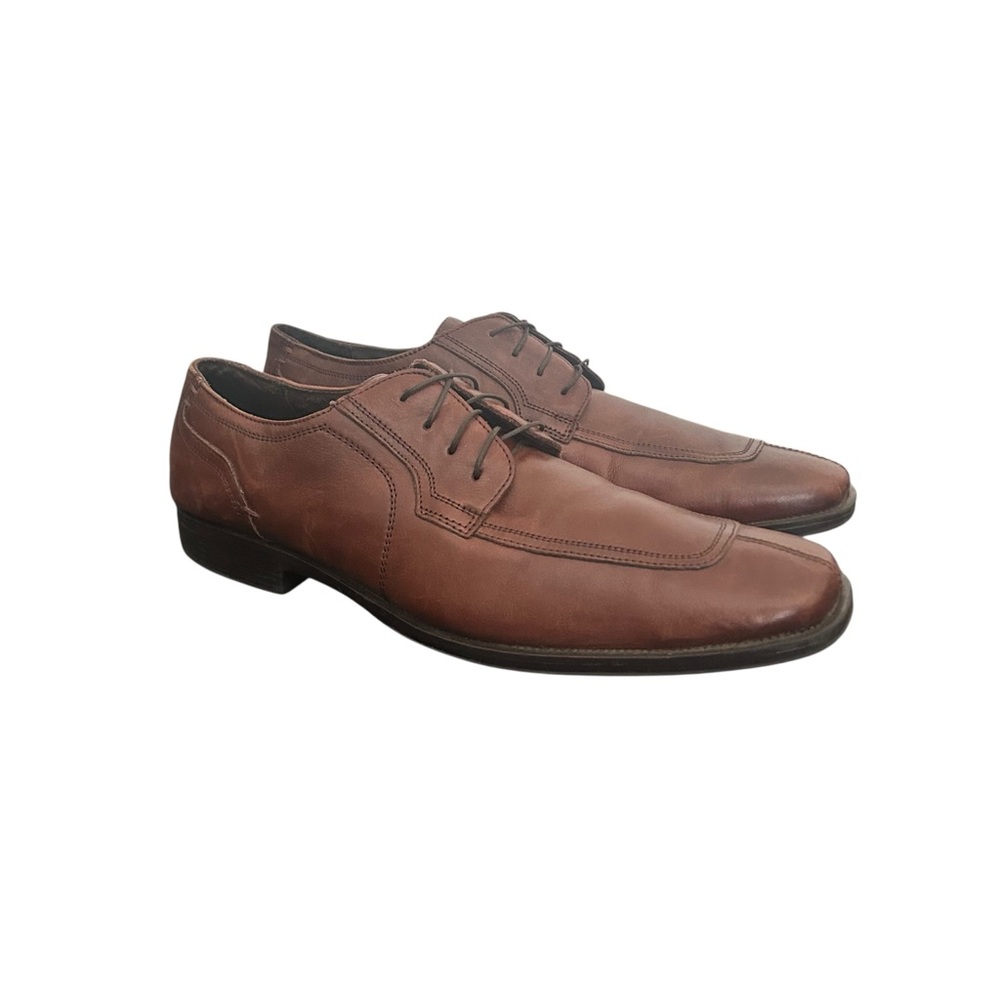 Claiborne Men’s Leather Oxford Dress Shoes EG-9558 Brown Lace Up Size 12